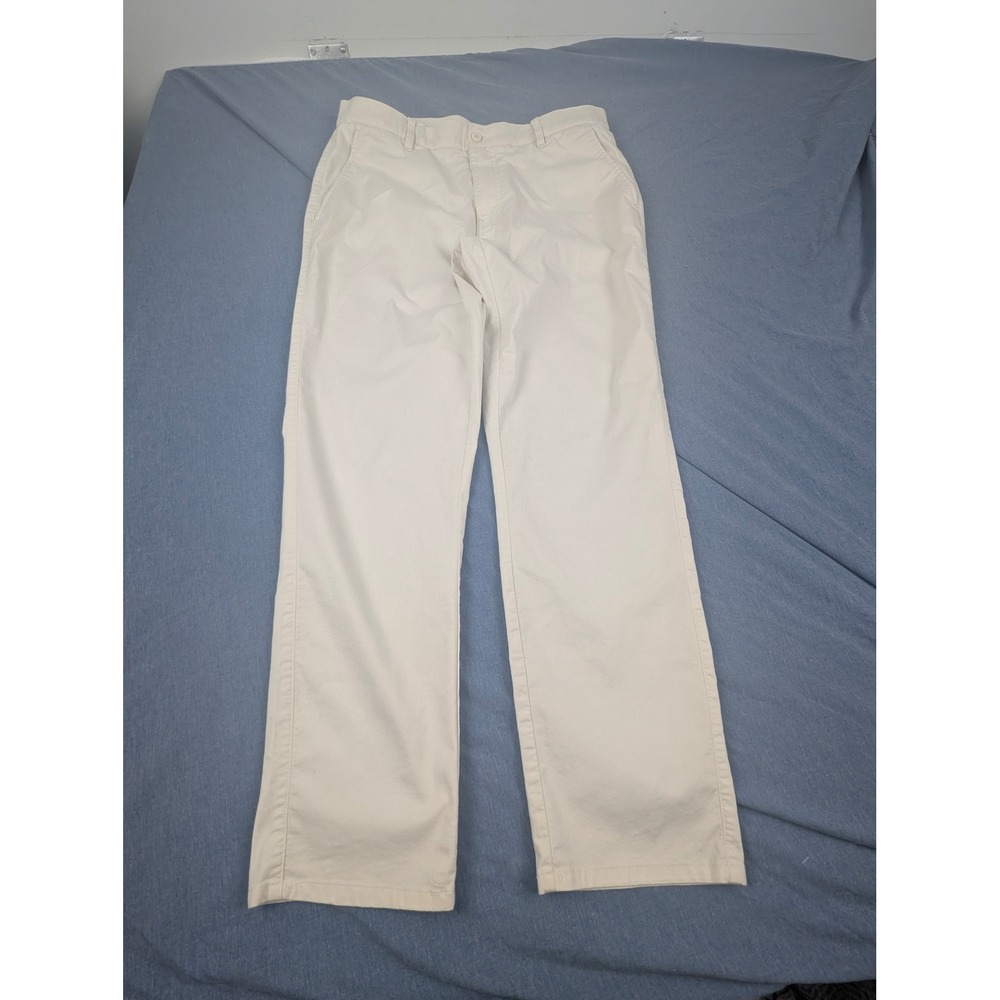 FootJoy Mens Performance Golf Pants Stone Off White Stretch 34/30 Flat Front